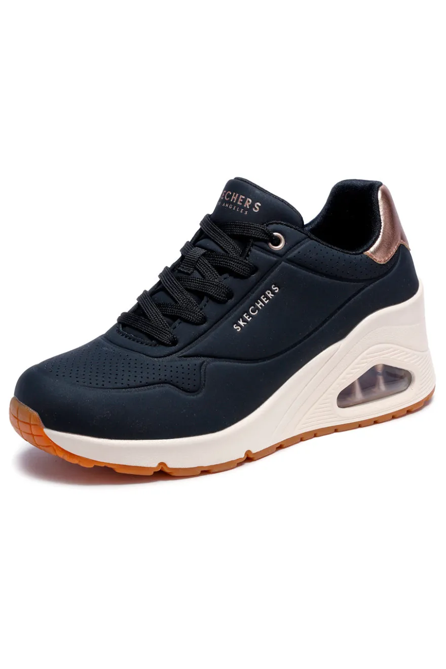 Sneakers nere con zeppa e dettagli metallici Skechers UNO Wedge Hi Steps