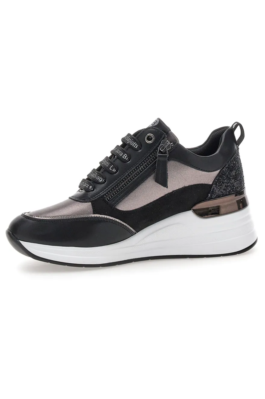 Sneakers nere con zip e dettagli glitter Laura Biagiotti L97619516