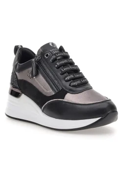 Sneakers nere con zip e dettagli glitter Laura Biagiotti L97619516