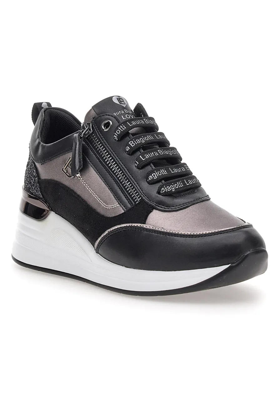 Sneakers nere con zip e dettagli glitter Laura Biagiotti L97619516