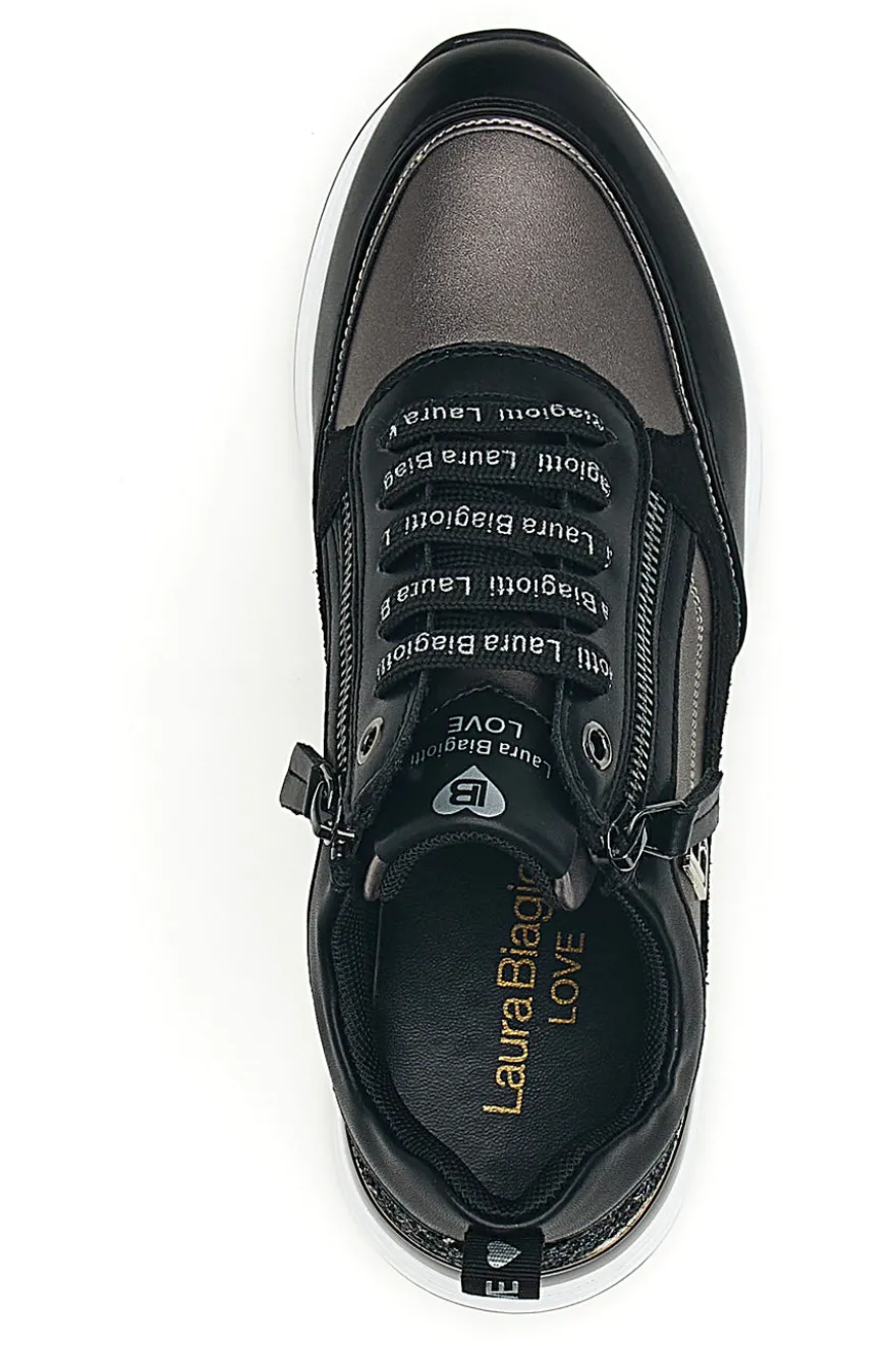 Sneakers nere con zip e dettagli glitter Laura Biagiotti L97619516