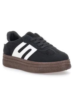 Sneakers Nere e Bianche Con Flatform First Lady 016