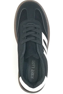 Sneakers Nere e Bianche Con Flatform First Lady 016