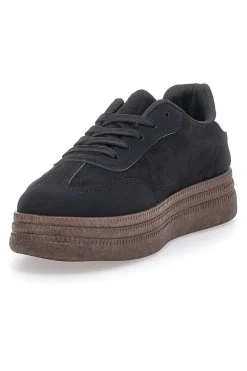 Sneakers Nere e Bianche Con Flatform First Lady 016