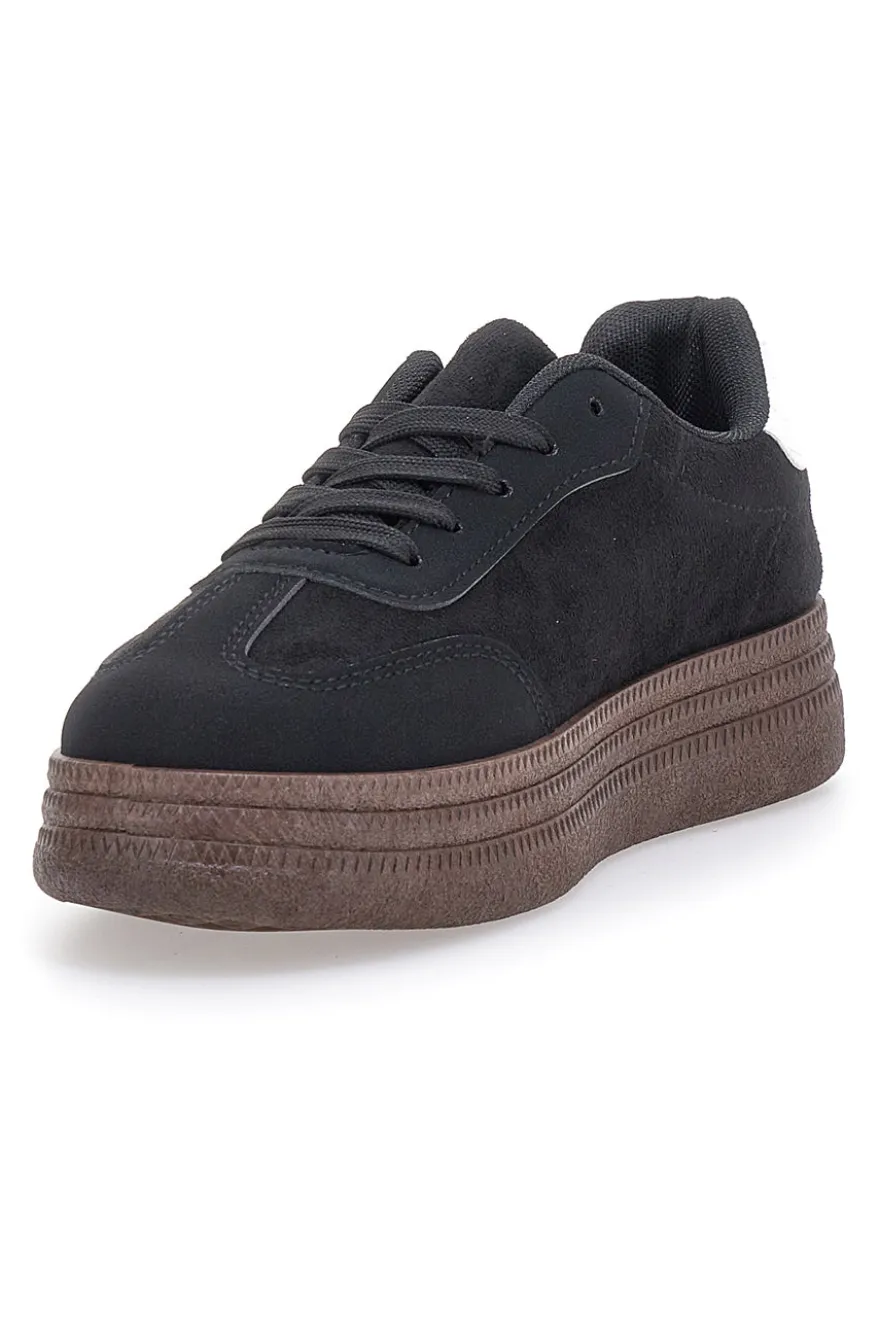 Sneakers Nere e Bianche Con Flatform First Lady 016