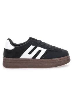 Sneakers Nere e Bianche Con Flatform First Lady 016