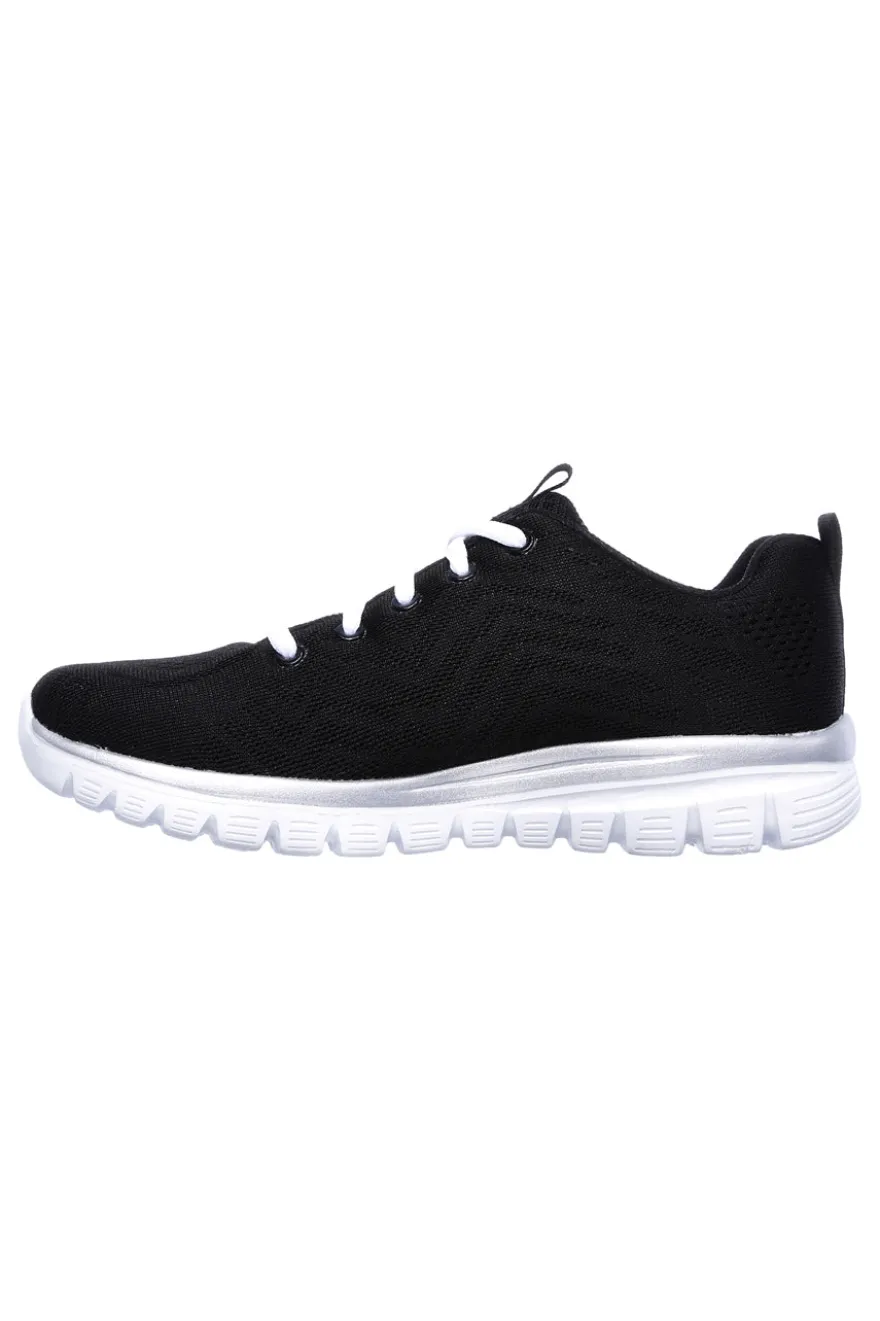 Sneakers Nere e Bianche Con Pianta Larga Skechers Graceful Get Connected