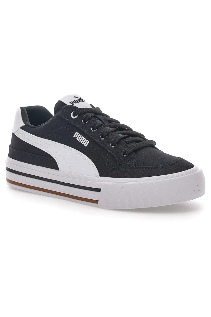 Sneakers Nere e Bianche In Tela Puma Court Classic Vulc Fs