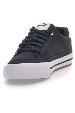 Sneakers Nere e Bianche In Tela Puma Court Classic Vulc Fs