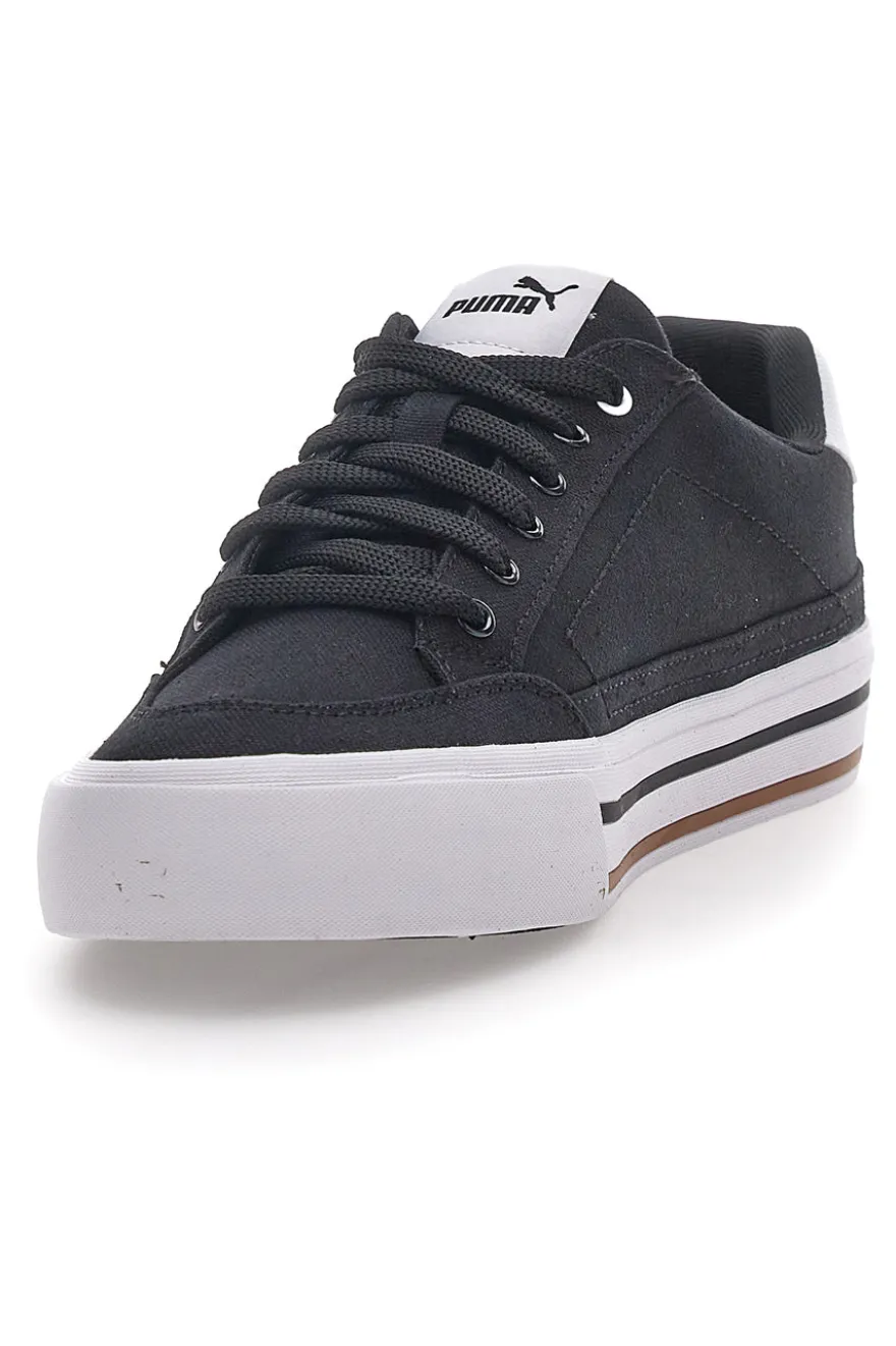 Sneakers Nere e Bianche In Tela Puma Court Classic Vulc Fs