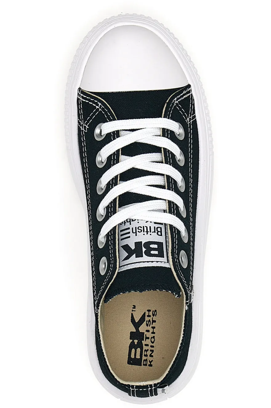 Sneakers Nere e Bianche In Tela Con Platform British Knights Kaya Flow Low