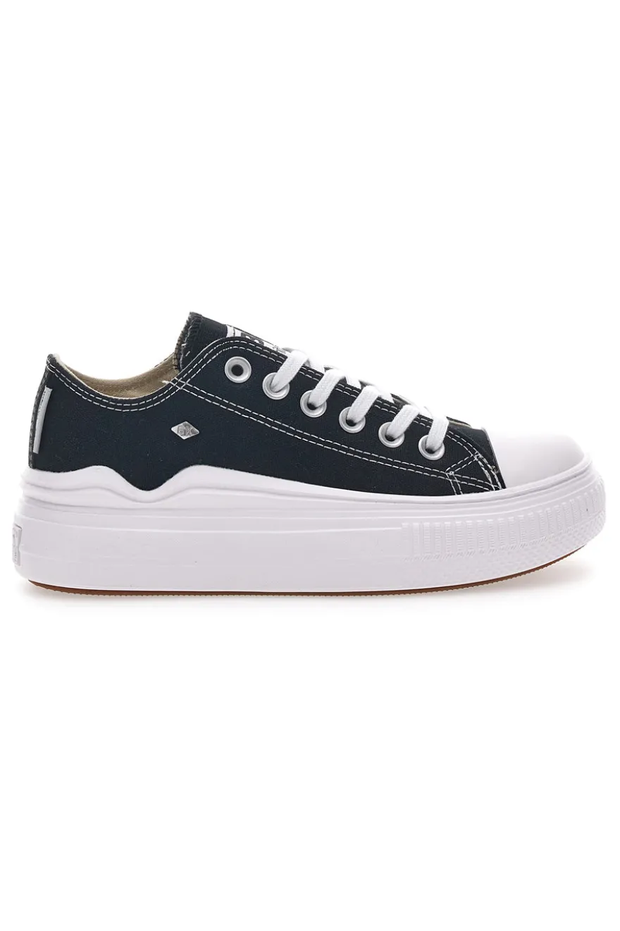 Sneakers Nere e Bianche In Tela Con Platform British Knights Kaya Flow Low