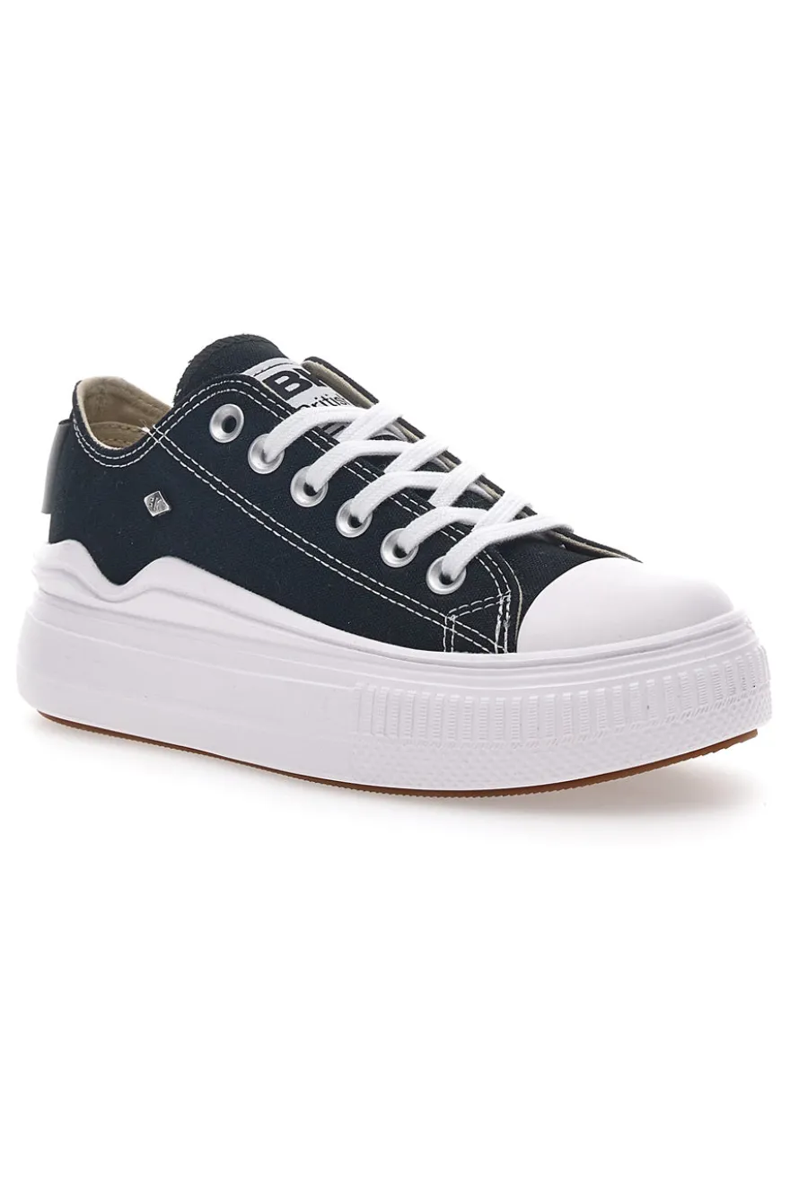 Sneakers Nere e Bianche In Tela Con Platform British Knights Kaya Flow Low