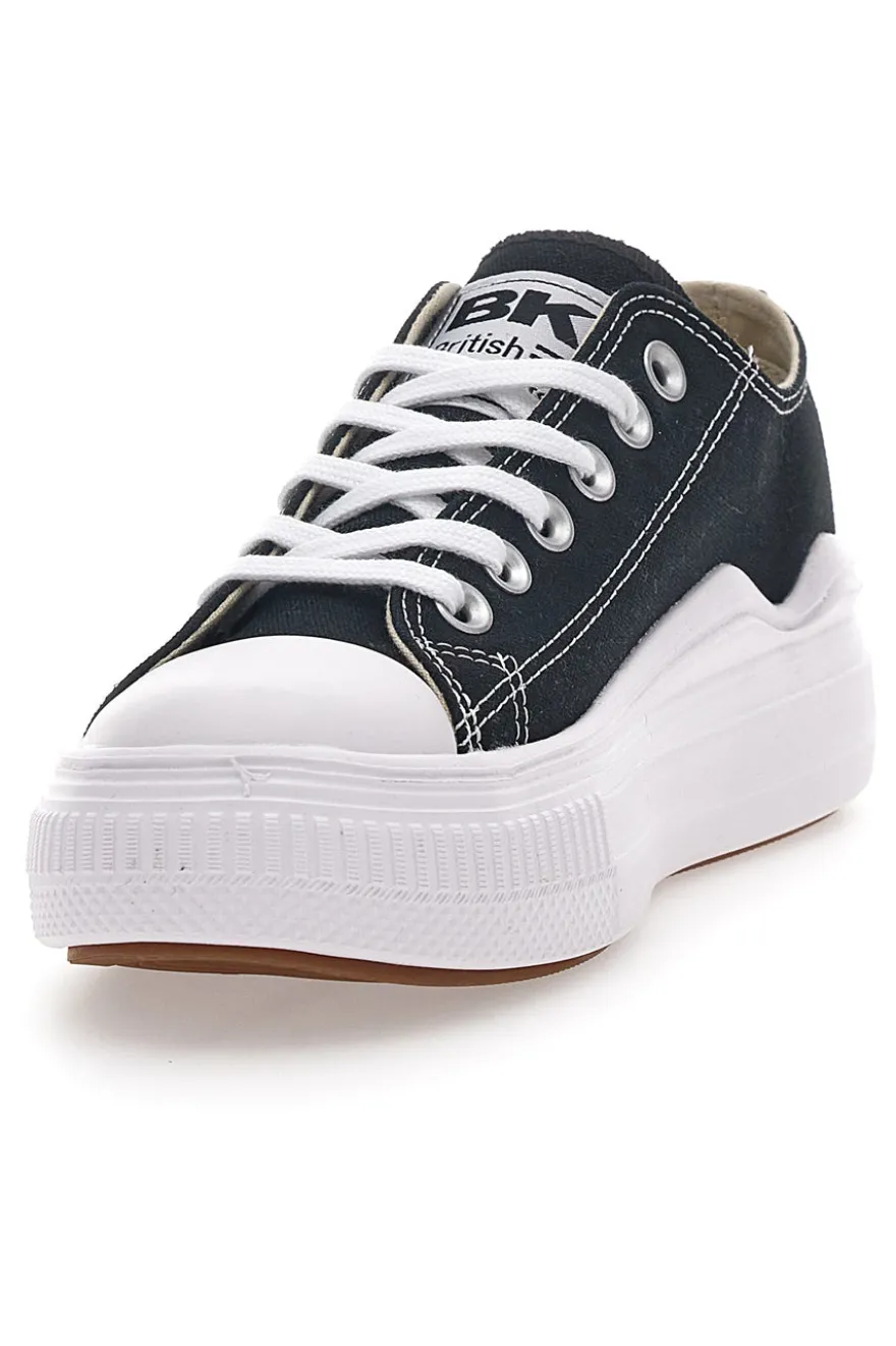 Sneakers Nere e Bianche In Tela Con Platform British Knights Kaya Flow Low