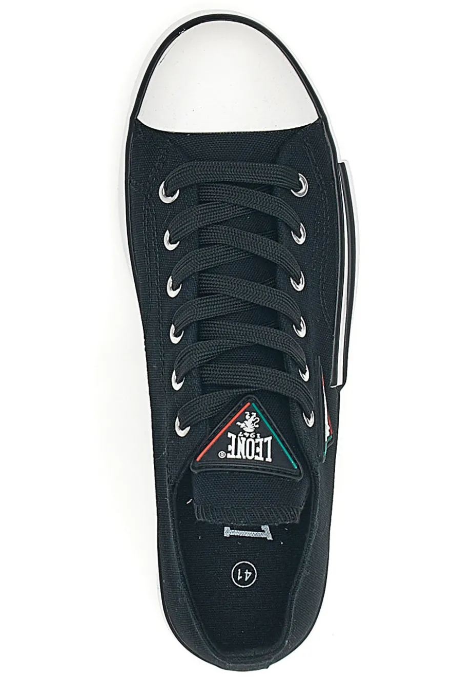 Sneakers Nere e Bianche In Tela Leone 39