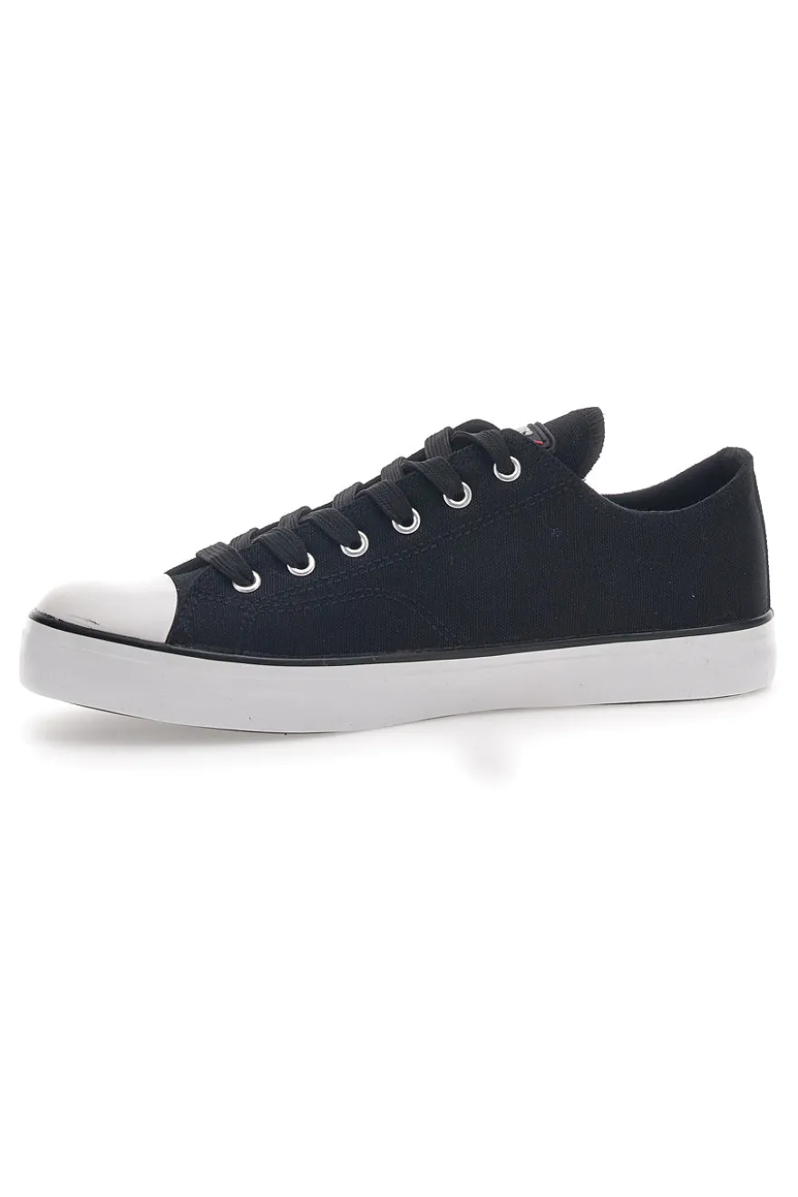 Sneakers Nere e Bianche In Tela Leone 39