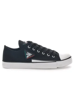 Sneakers Nere e Bianche In Tela Leone 39