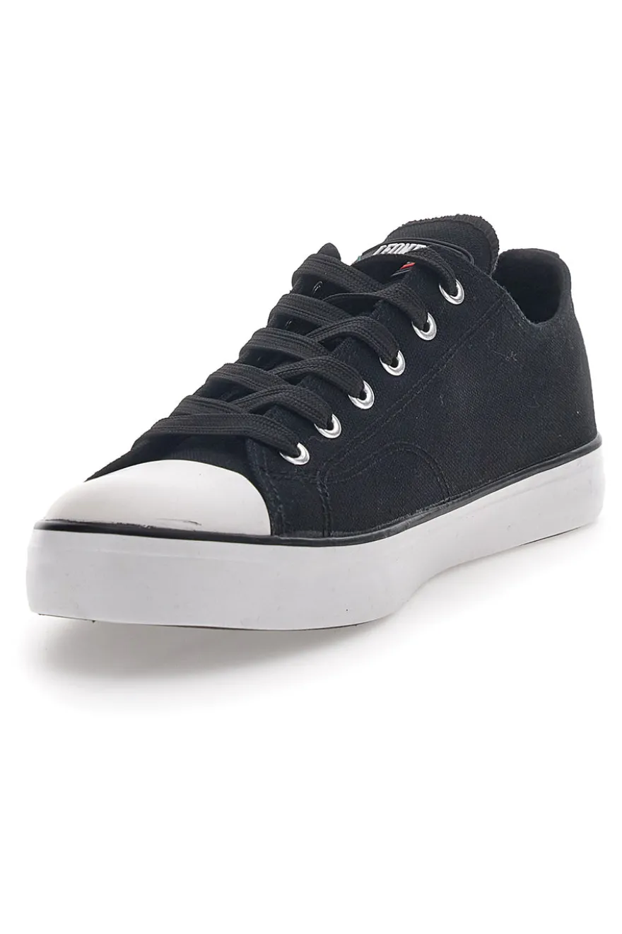 Sneakers Nere e Bianche In Tela Leone 39