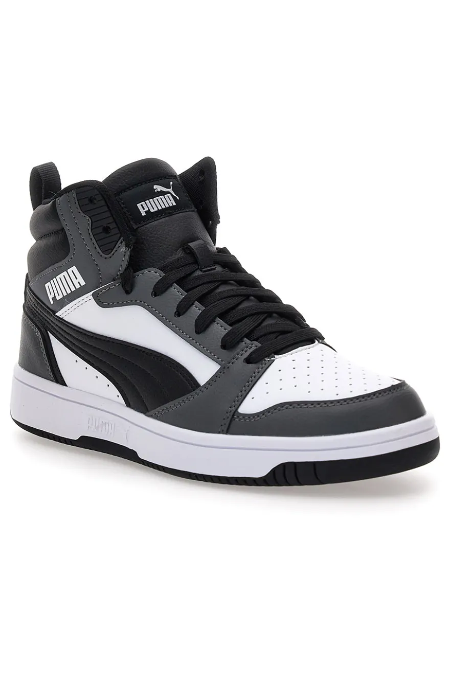 Sneakers nere e bianche mid-cut inserti a contrasto Puma Rebound V6