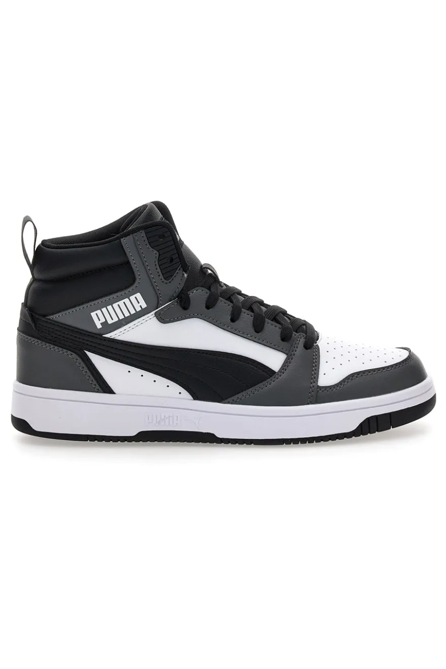Sneakers nere e bianche mid-cut inserti a contrasto Puma Rebound V6