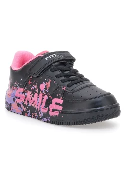 Sneakers nere e rosa con stampa colorata PITT KIDS K191562