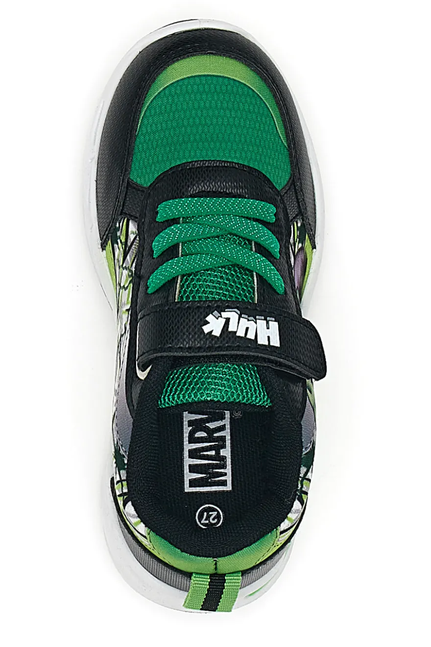 Sneakers Nere e Verdi con Luci e Velcro Avengers Hulk R1010201T