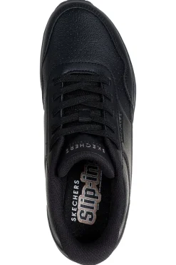 Sneakers nere in duraleather con Air-Cooled Memory Foam Skechers Uno Banksia Luxe