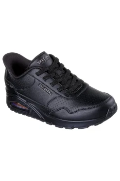 Sneakers nere in duraleather con Air-Cooled Memory Foam Skechers Uno Banksia Luxe