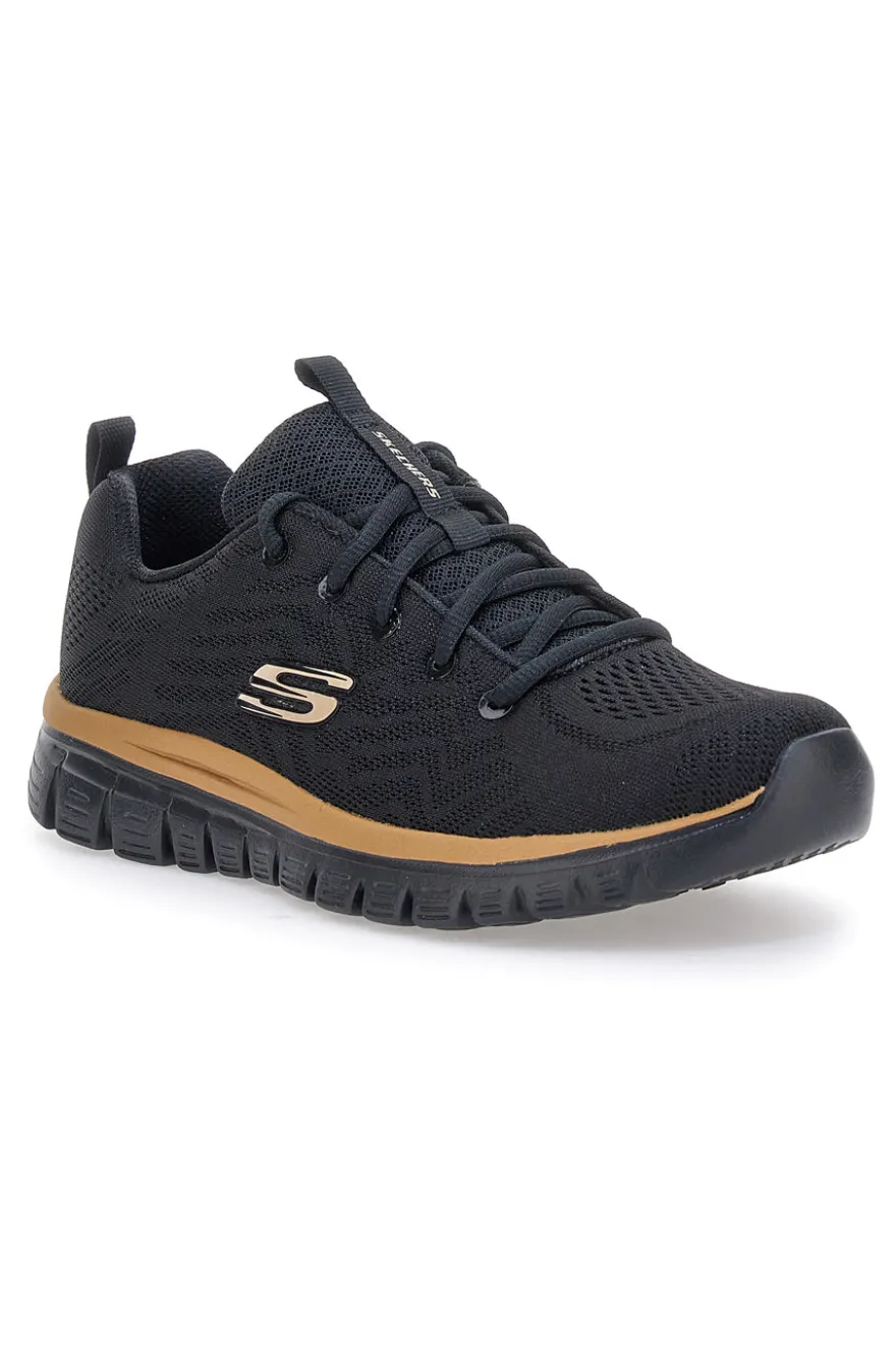 Sneakers nere in mesh con Memory Foam Skechers Graceful Get Connected