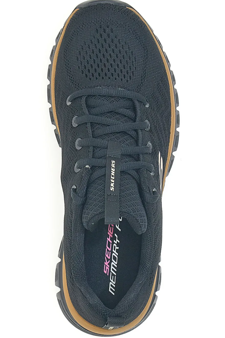 Sneakers nere in mesh con Memory Foam Skechers Graceful Get Connected