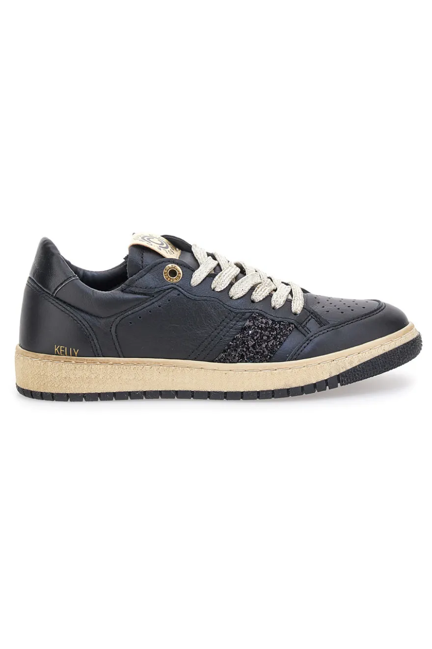 Sneakers nere in pelle con dettagli glitter Made in Italy Pittarello Capsule Kelly