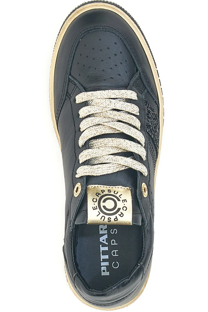 Sneakers nere in pelle con dettagli glitter Made in Italy Pittarello Capsule Kelly