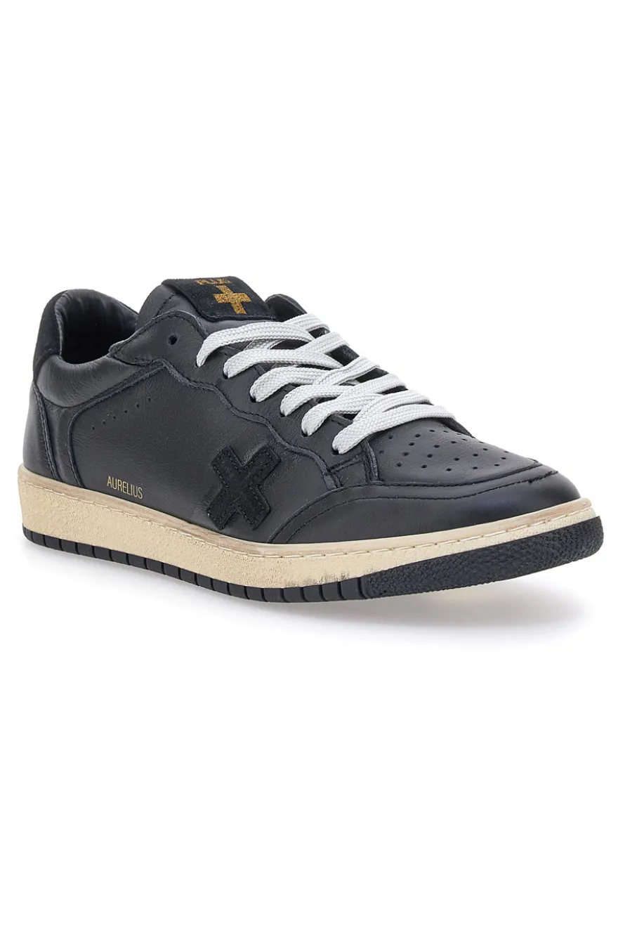 Sneakers nere in pelle con suola beige Pittarello Plus Aurelius Made in Italy