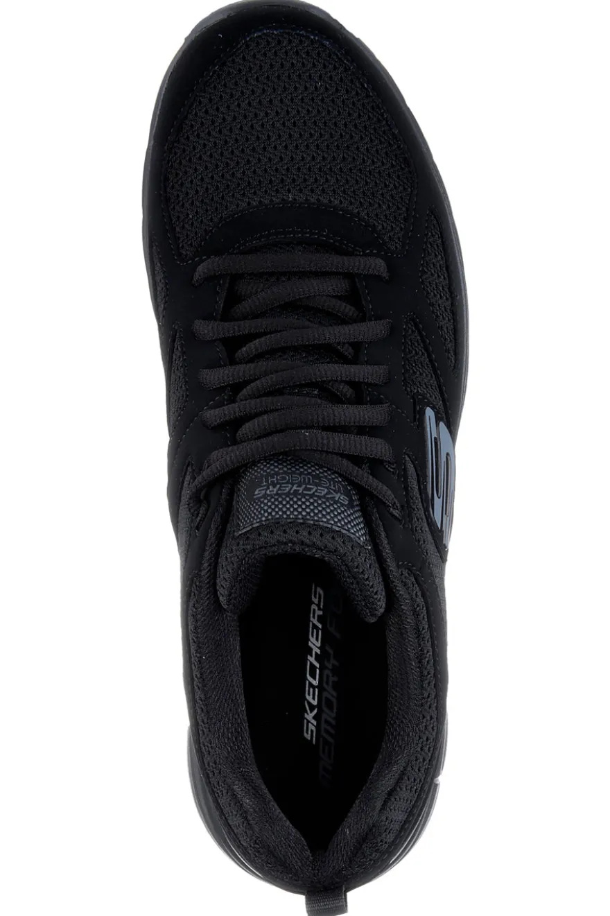 Sneakers nere in pelle e mesh con soletta memory foam Skechers Burns Agoura da Uomo