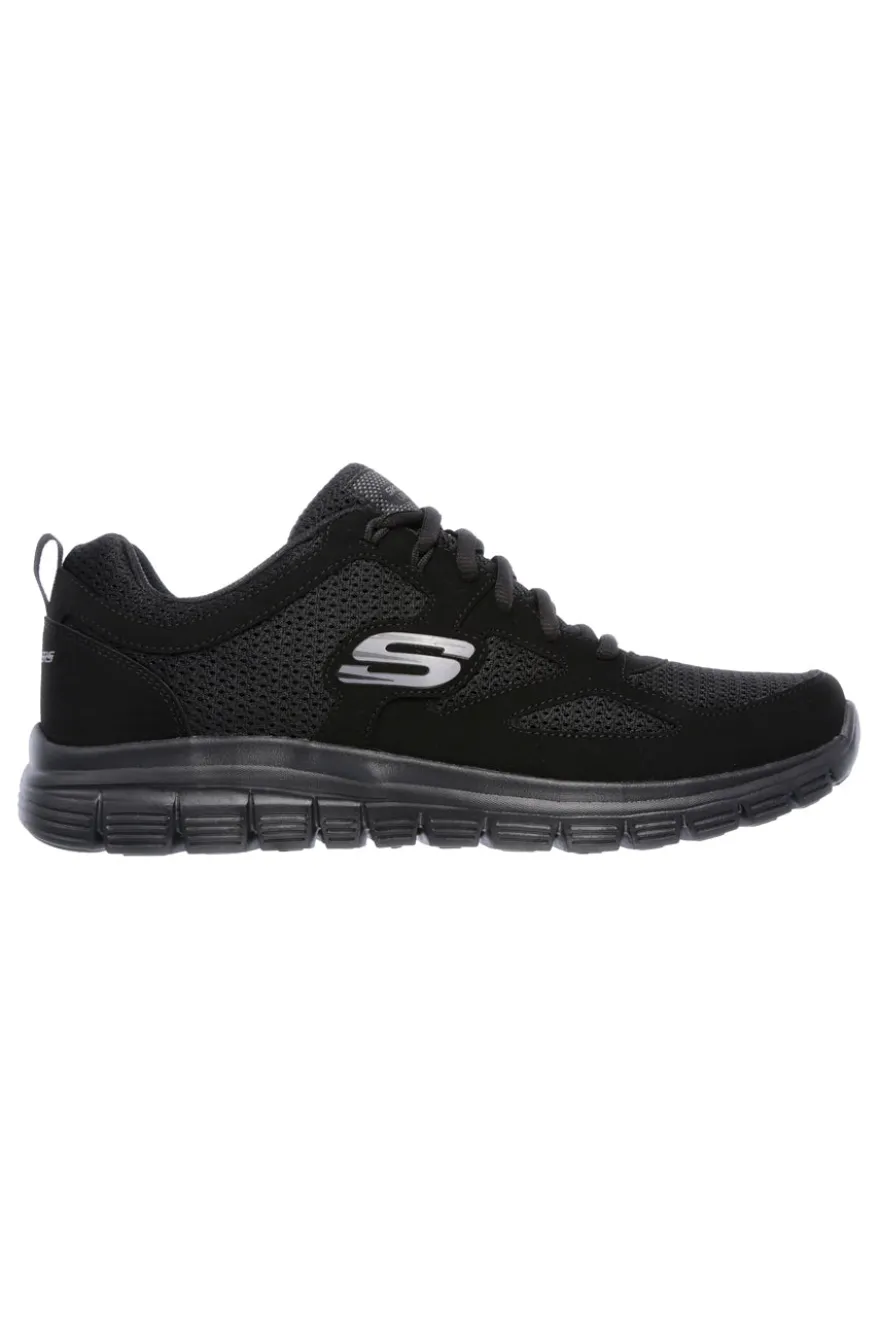 Sneakers nere in pelle e mesh con soletta memory foam Skechers Burns Agoura da Uomo