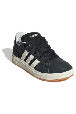 Sneakers nere in suede con 3 strisce bianche Adidas Grand Court 00s K