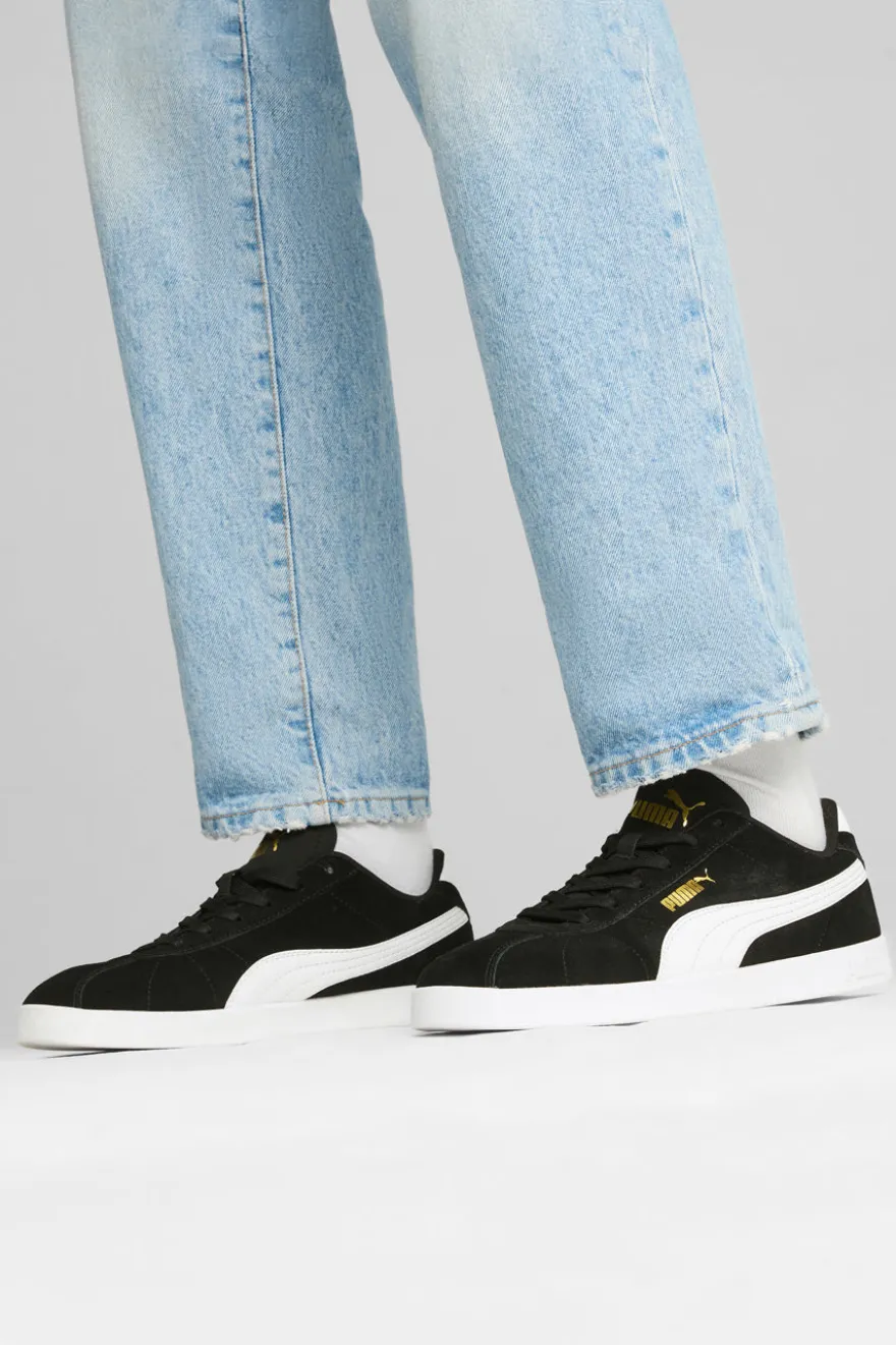 Sneakers nere in suede con logo oro Puma Club II