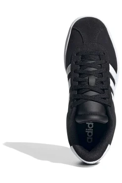 Sneakers nere in suede platform con strisce bianche Adidas VL Court Bold J
