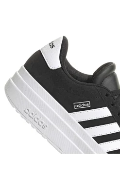 Sneakers nere in suede platform con strisce bianche Adidas VL Court Bold J