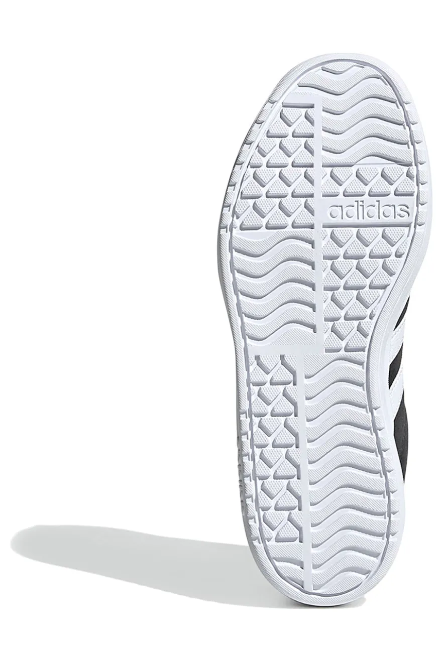 Sneakers nere in suede platform con strisce bianche Adidas VL Court Bold J