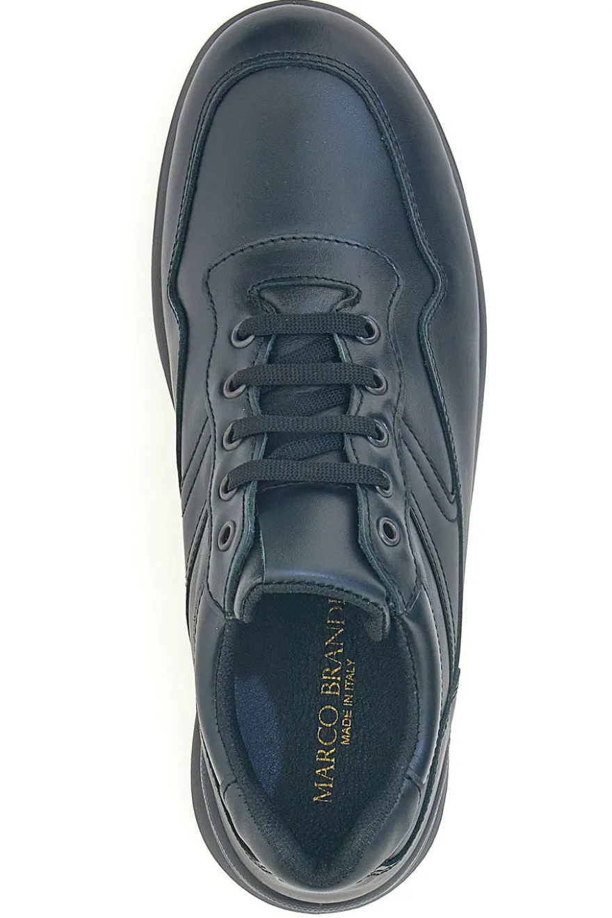 Sneakers nere in vera pelle con fondo rialzato Marco Brandi 308