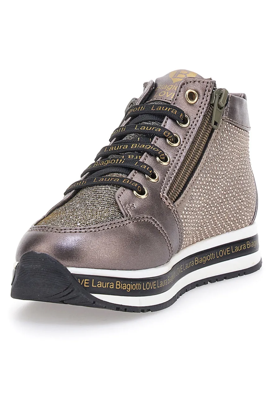 Sneakers Nere metalliche con brillantini laterali LAURA BIAGIOTTI 87129385