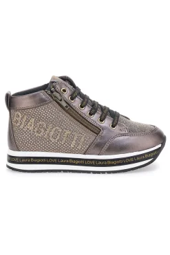 Sneakers Nere metalliche con brillantini laterali LAURA BIAGIOTTI 87129385