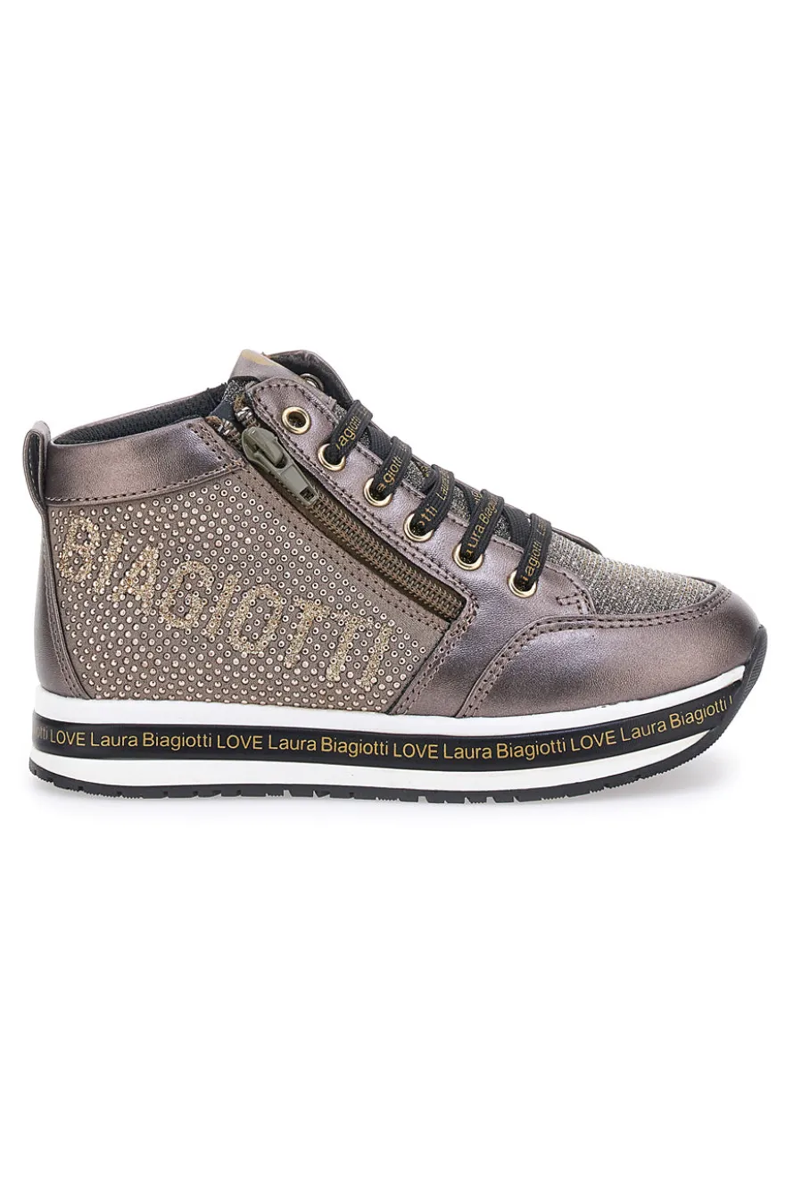 Sneakers Nere metalliche con brillantini laterali LAURA BIAGIOTTI 87129385