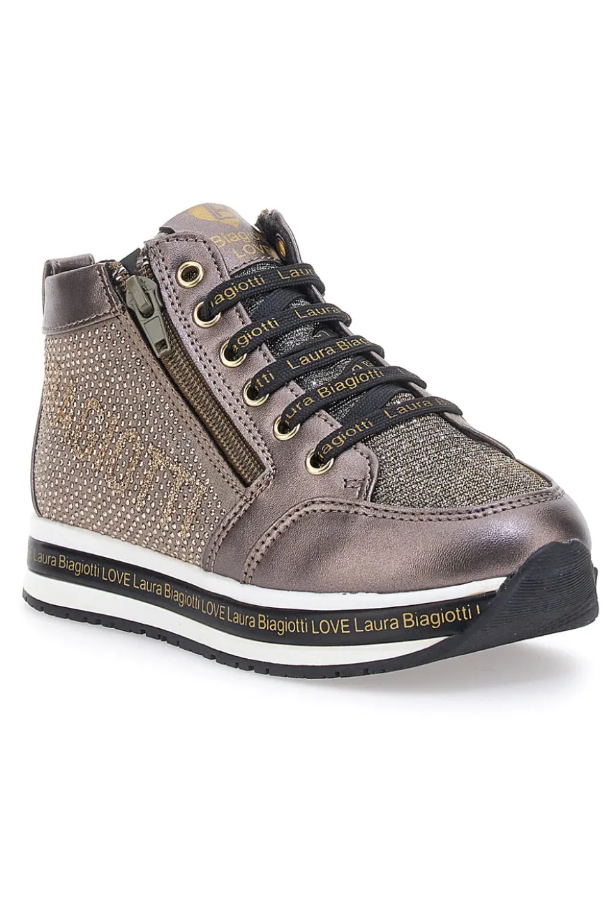 Sneakers Nere metalliche con brillantini laterali LAURA BIAGIOTTI 87129385