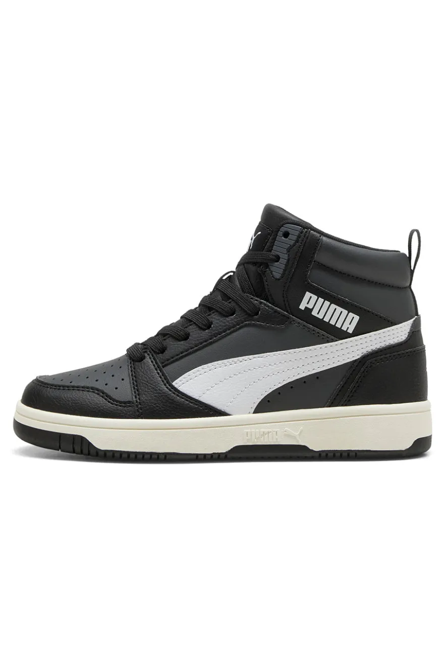 Sneakers nere mid con dettagli bianchi Puma Rebound V6 Mid Jr