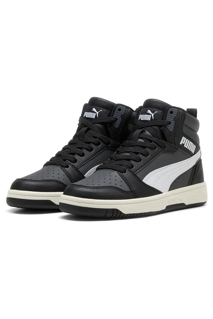 Sneakers nere mid con dettagli bianchi Puma Rebound V6 Mid Jr