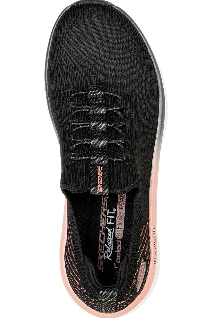 Sneakers nere slip-on con mesh glitter e soletta memory foam Skechers D'LUX Walker Let It Glow