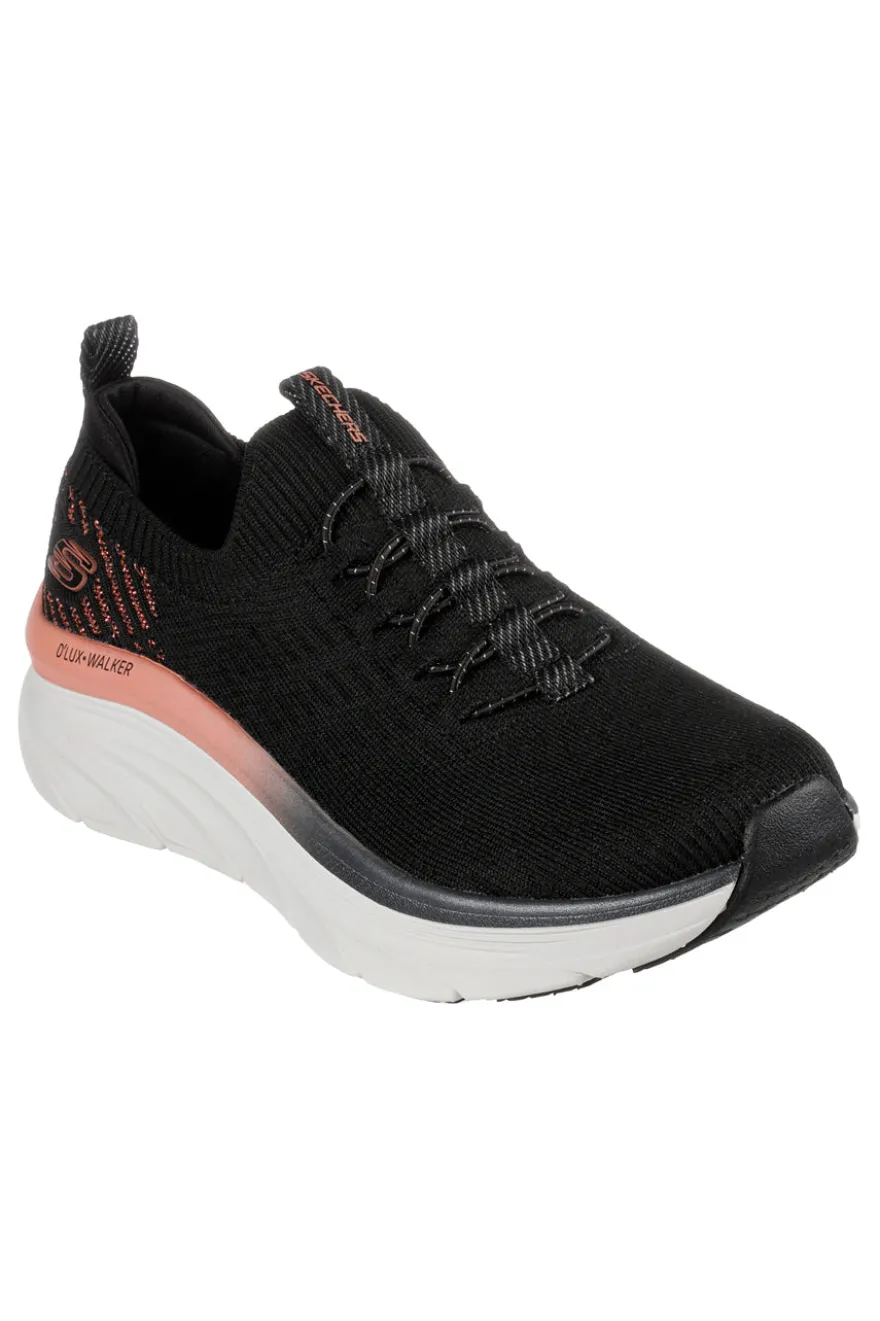 Sneakers nere slip-on con mesh glitter e soletta memory foam Skechers D'LUX Walker Let It Glow