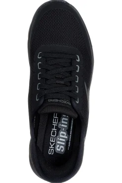 Sneakers nere slip-on in mesh con Air Cooled Memory Foam Skechers Go Walk Flex Netro